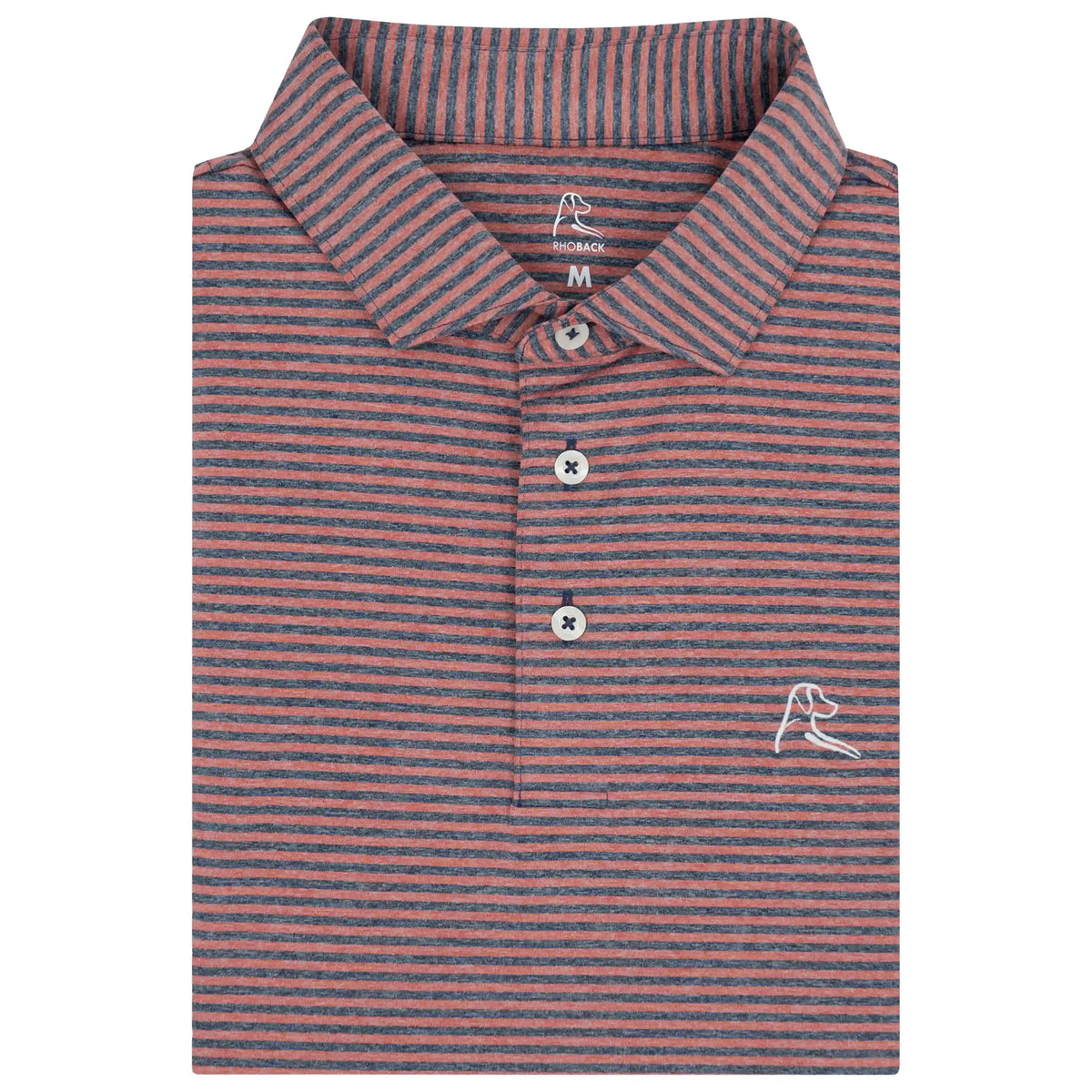 The Barts Heather Stripe | Performance Polo | The Barts Heather Stripe - Rouge Red/Fleet Navy