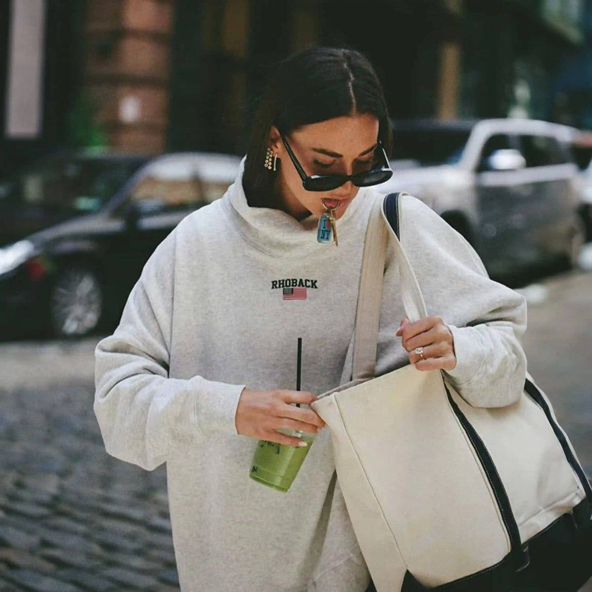 Bedford Oversized Mockneck | Heather - Ivory - USA