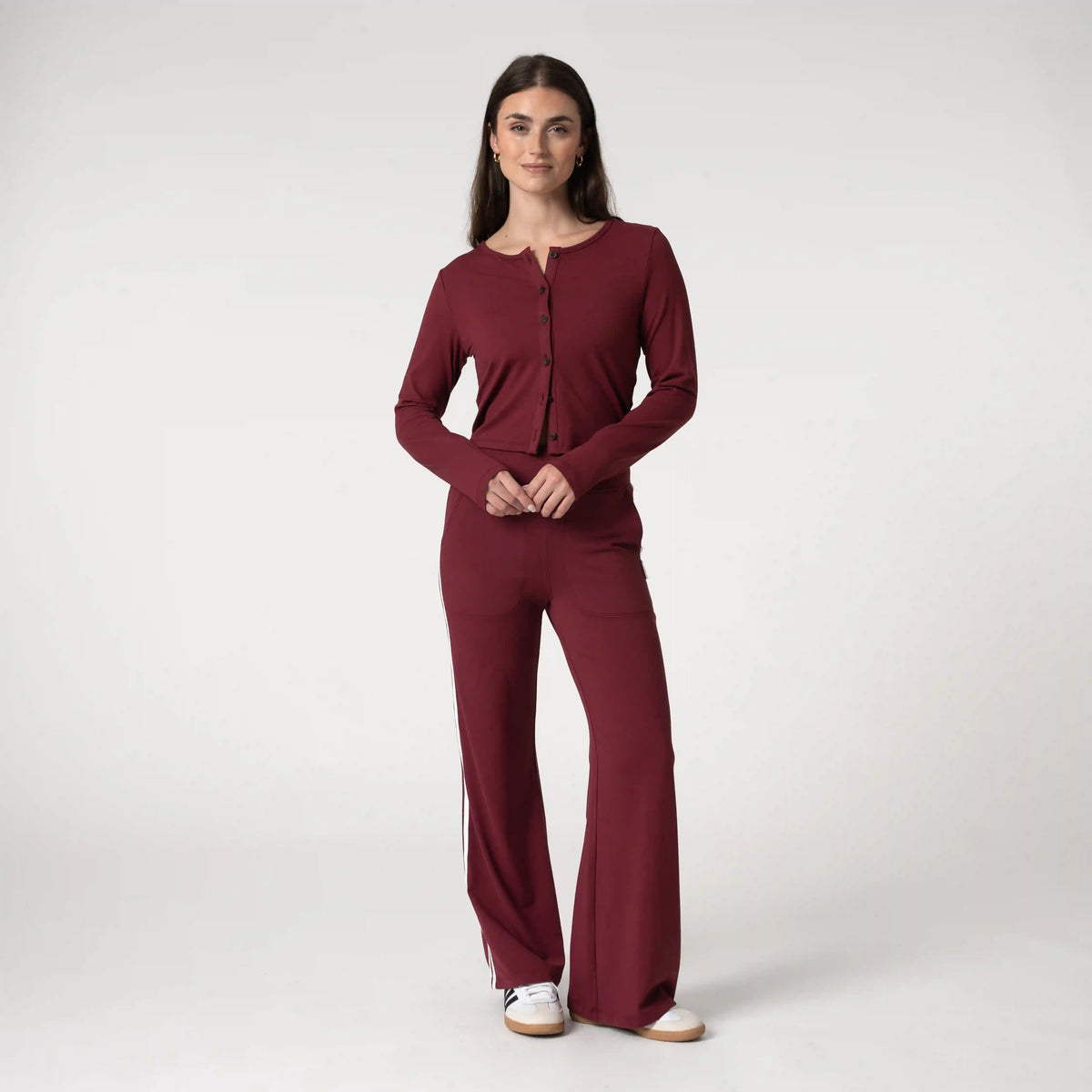 Tempo Cardigan | Heather - Merlot/Merlot