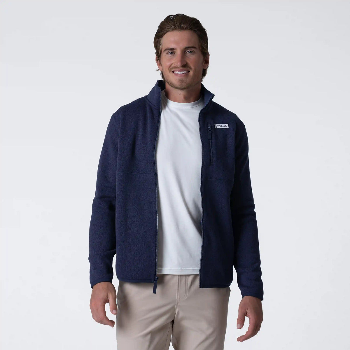 Peak Sweater Fleece Jacket | Heather - Fleet Navy/Fleet Navy