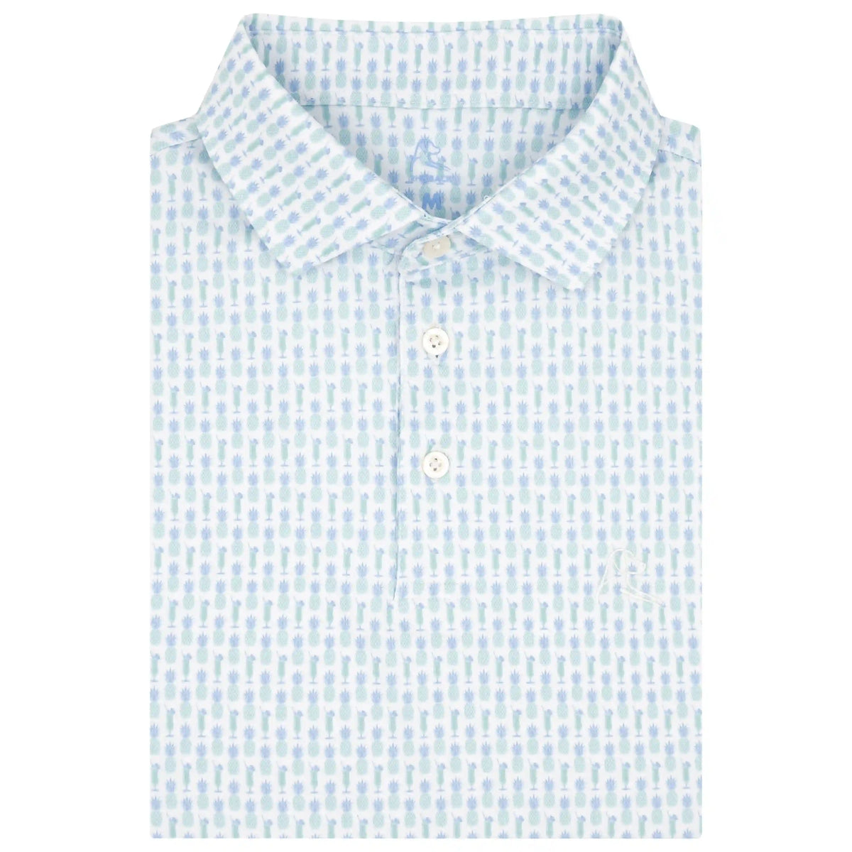 The Pina Colada | Performance Polo | The Pina Colada - White/Antigua Green