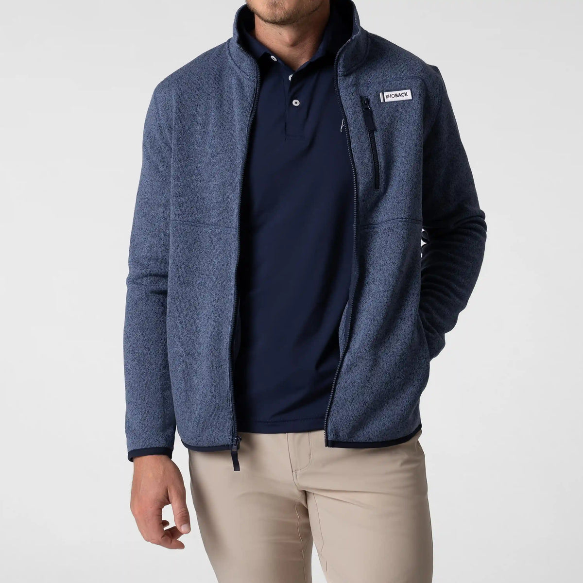 Peak Sweater Fleece Jacket | Heather - Fleet Navy/Coastal Blue
