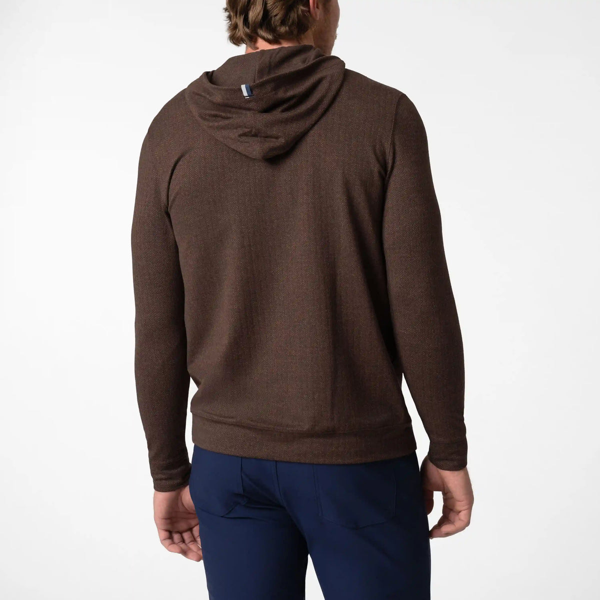 Hesi Performance Hoodie | The Herringbone Jacquard - Sepia/Cocoa