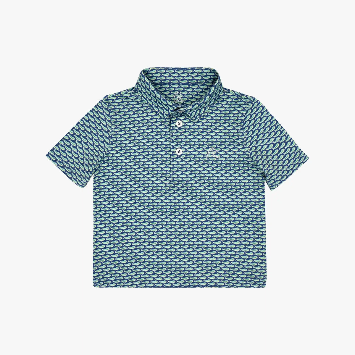 The Lil' Mini Mahi | Performance Polo | The Mini Mahi - Bunker Blue/Bright Jade