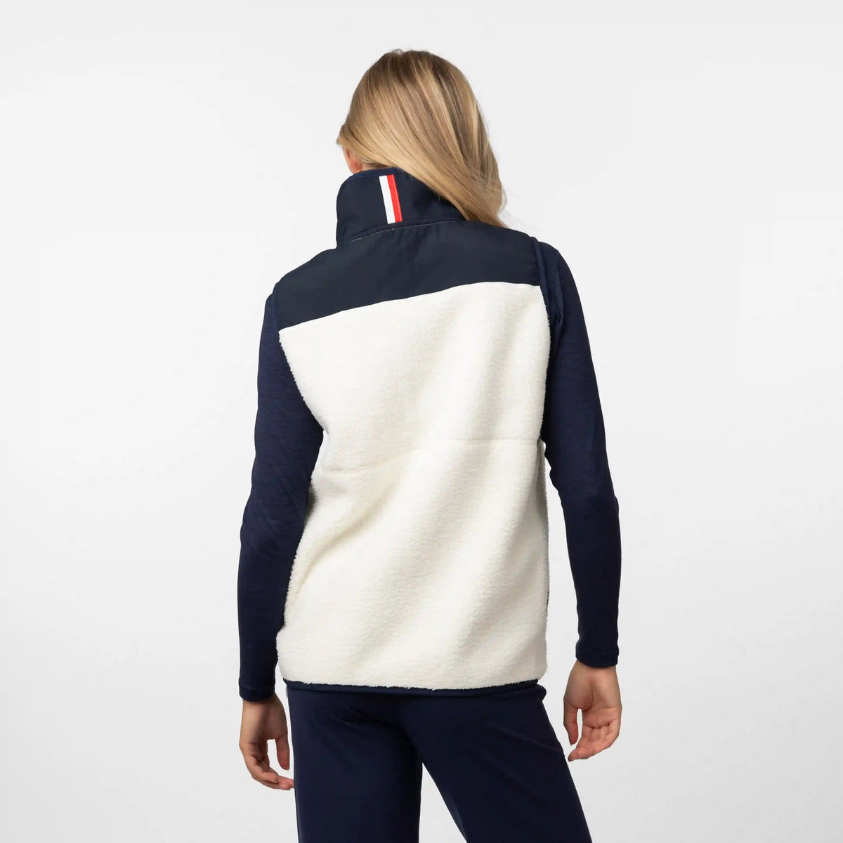 Summit Crest Full-Zip Vest | Solid - Ivory - Fleet Navy (Women's)