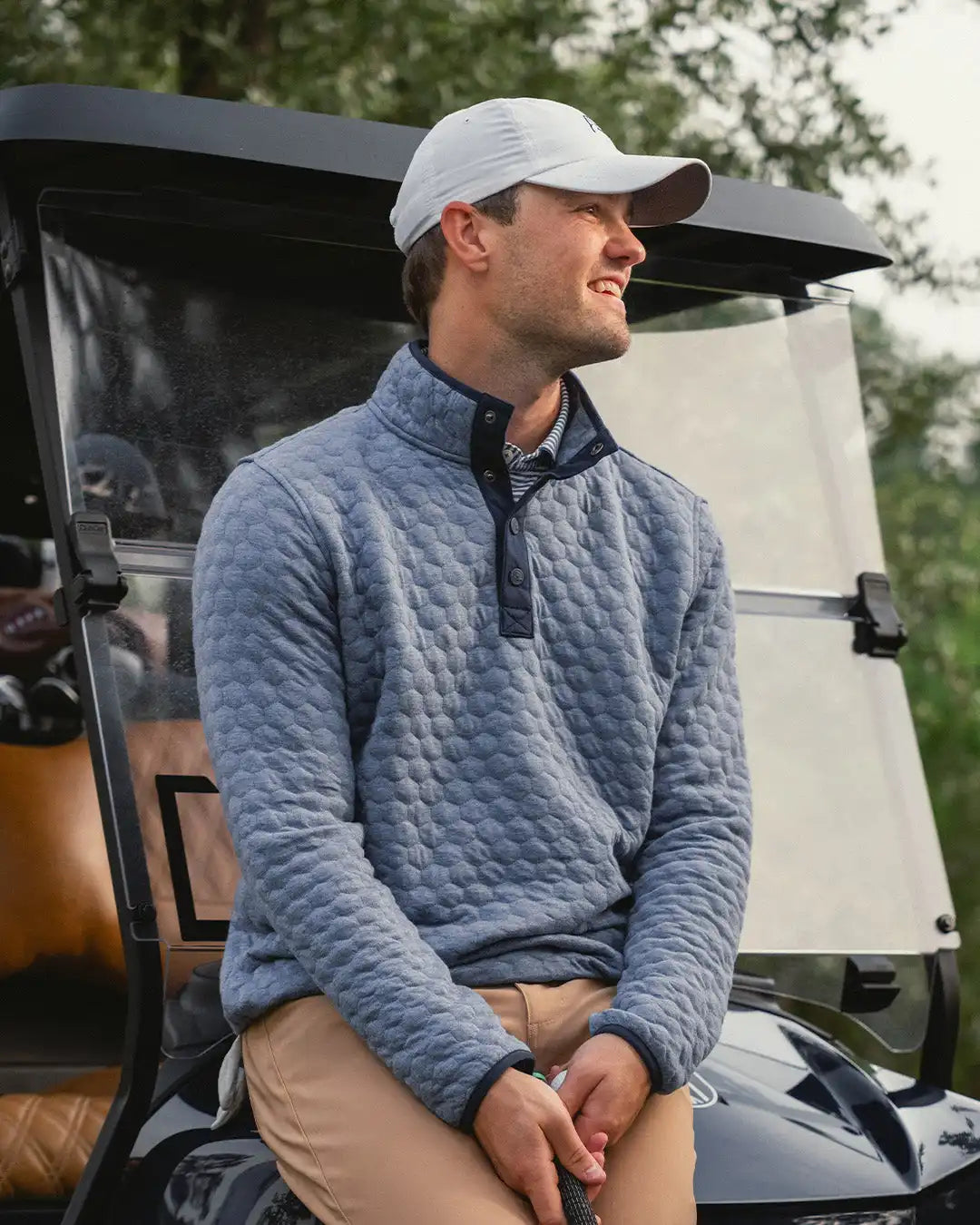 Hex Q-Snap Pullover | Heather - Coastal Blue
