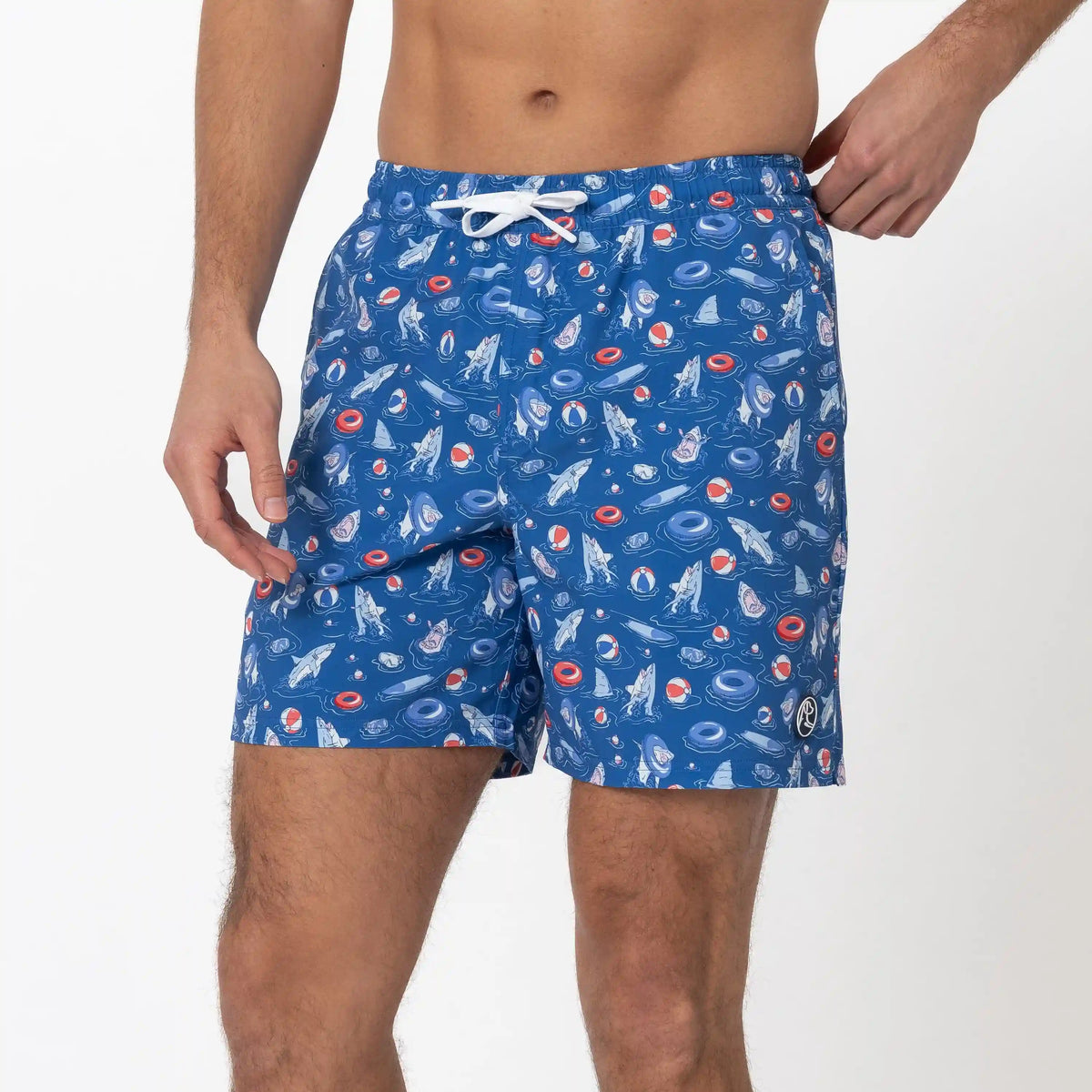 Medley Swim Trunk | The Chomp - Short Stop Blue/Sorbet Red