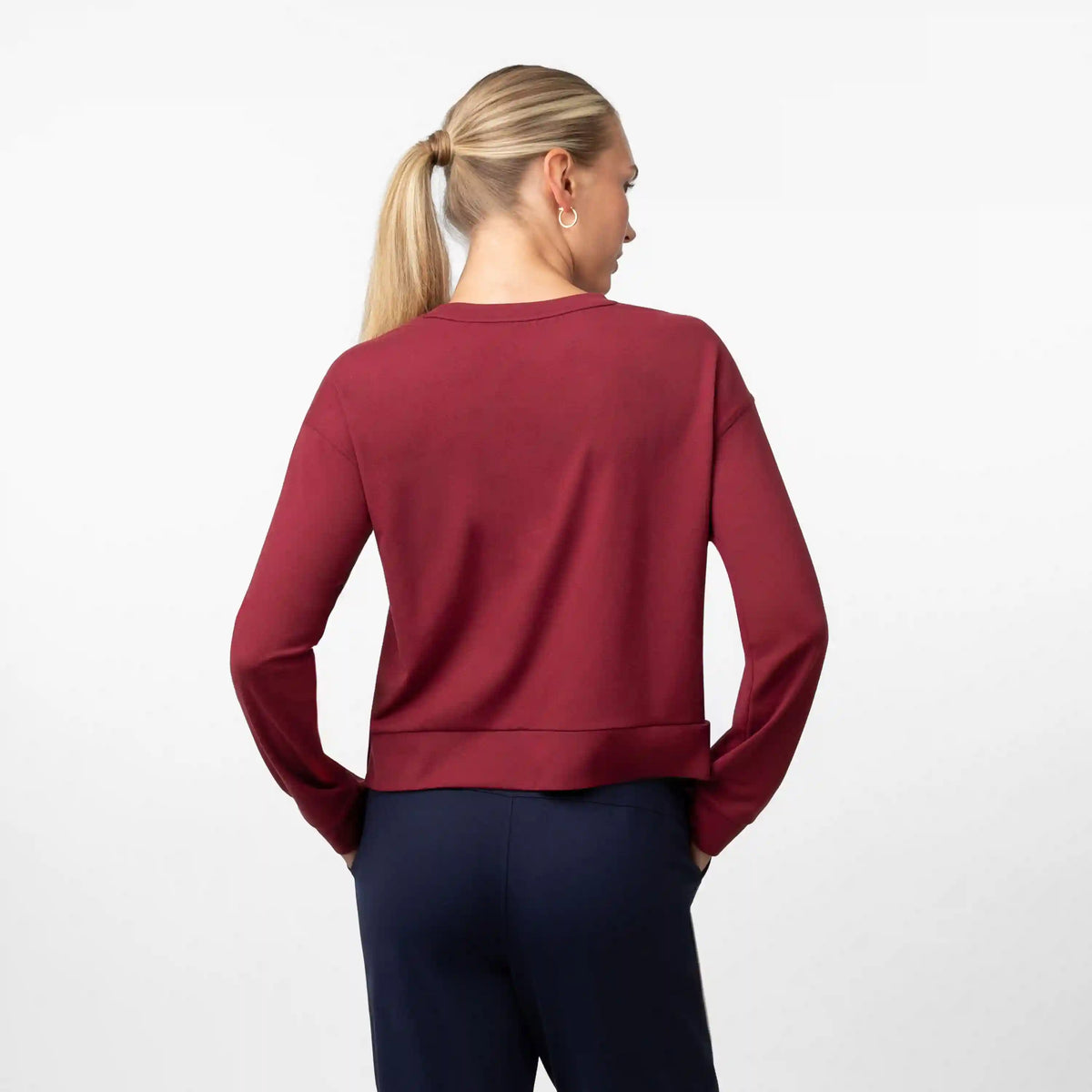 Tempo Crewneck | Heather - Merlot/Merlot