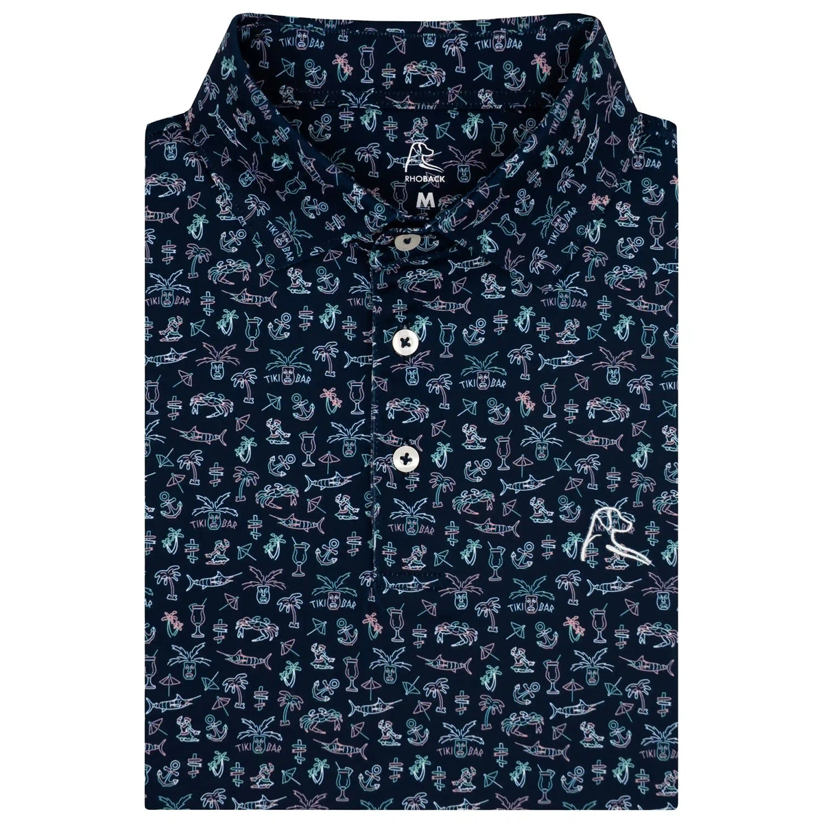The Five O'Clock | Performance Polo | The Five O'Clock - Fleet Navy/Lotus Pink