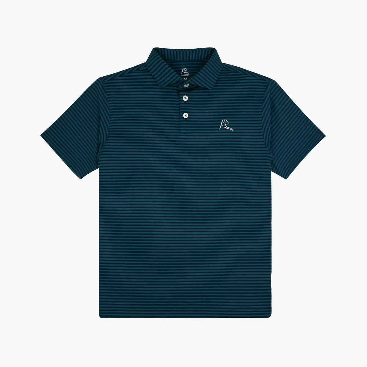 The Youth Birdie Stripe | Performance Polo | The Birdie Stripe - Midnight Green/Fleet Navy