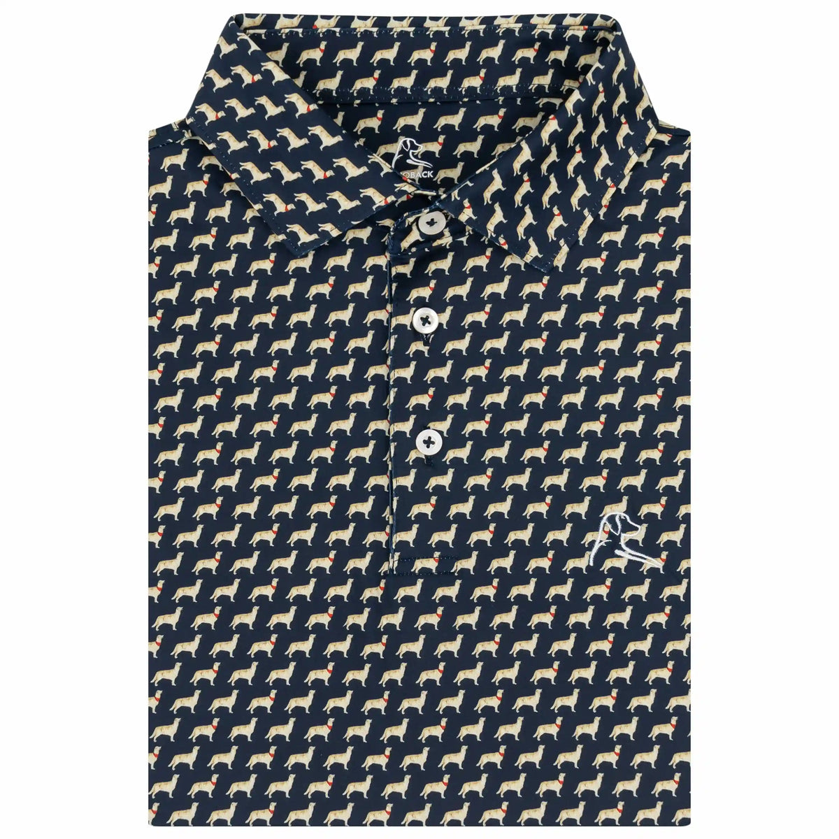The Golden Retriever | Performance Polo | The Golden Retriever - Fleet Navy/Autumn Gold