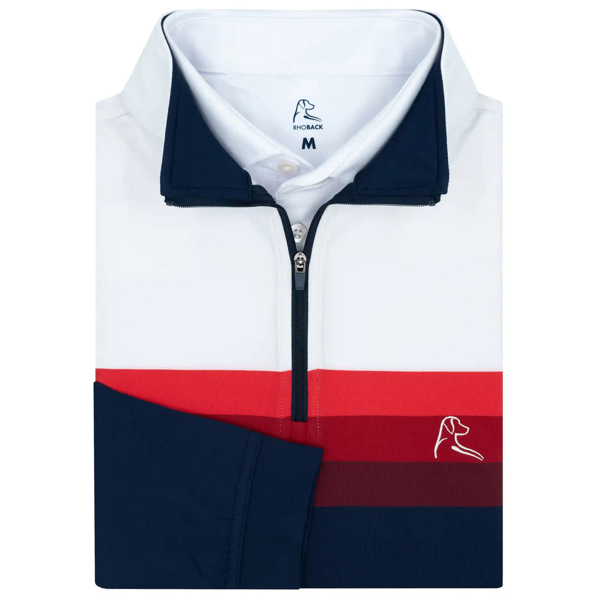 Horizon Block Performance Q-Zip | The Horizon Block - Fleet Navy/White/Poinsettia Red - USA