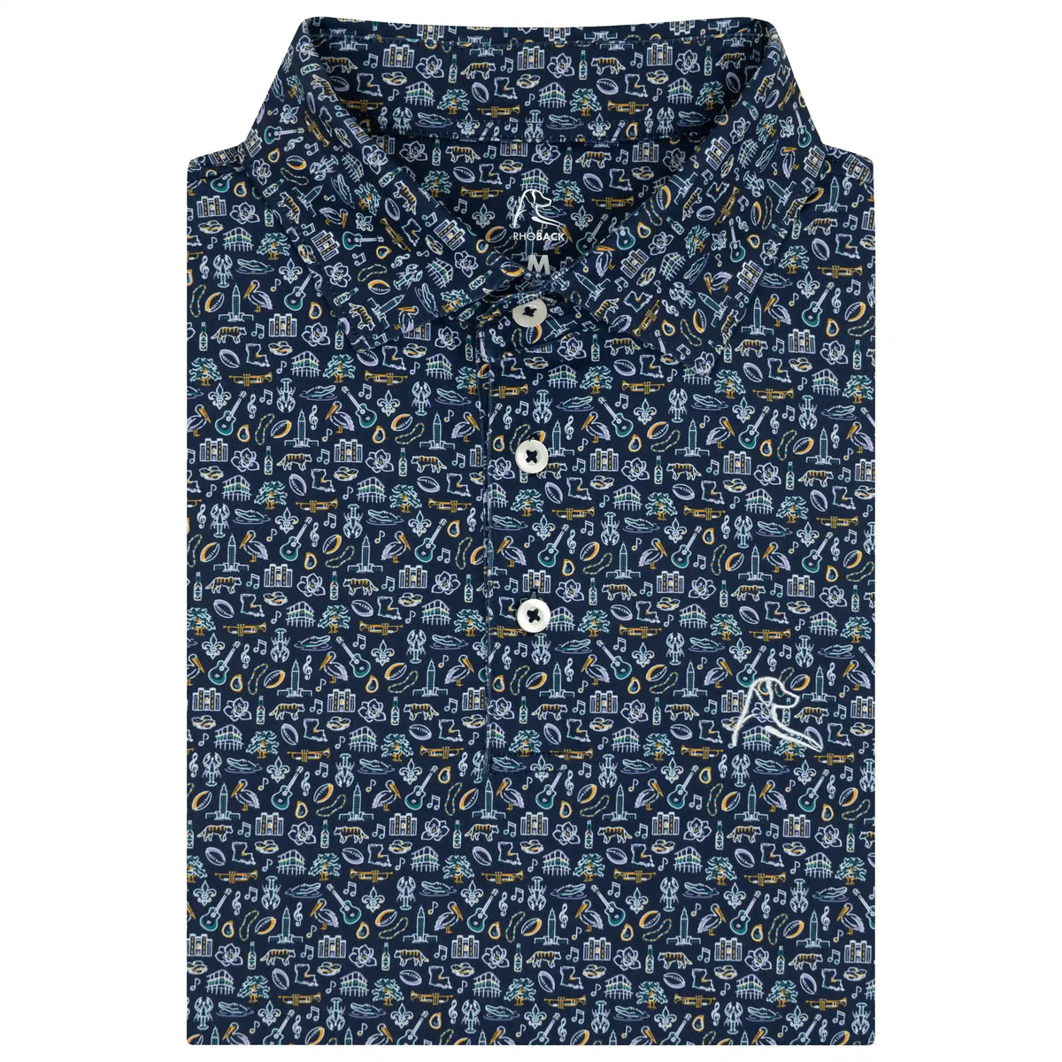 The Bayou State | Performance Polo | The Bayou State - Fleet Navy/White