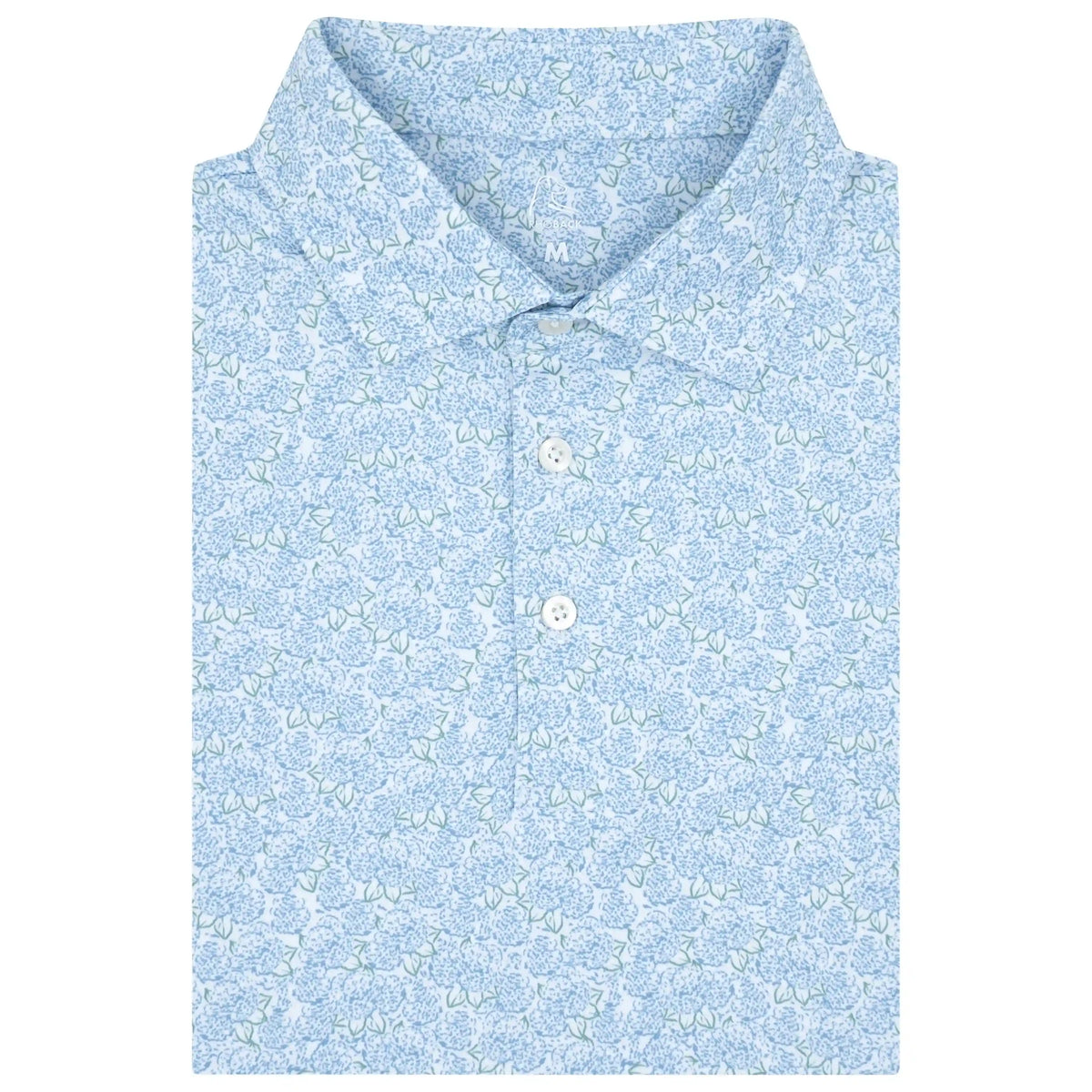 The Blooming Hydrangea | Performance Polo | The Blooming Hydrangea - White/Lake Blue - USA