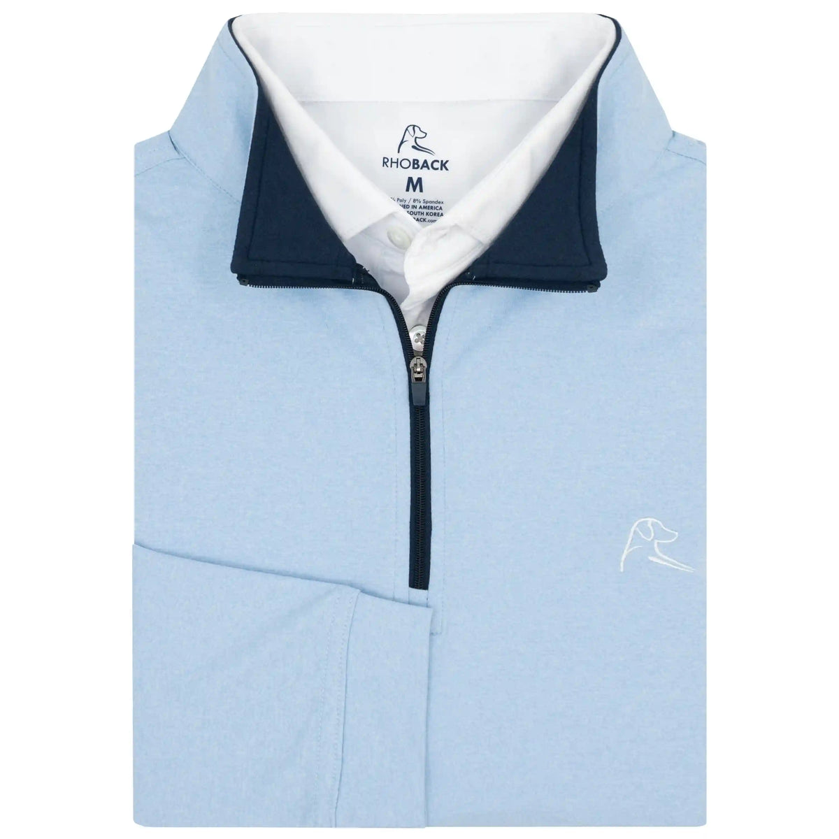 Heather Performance Q-Zip | Heather - Oxford Blue/White
