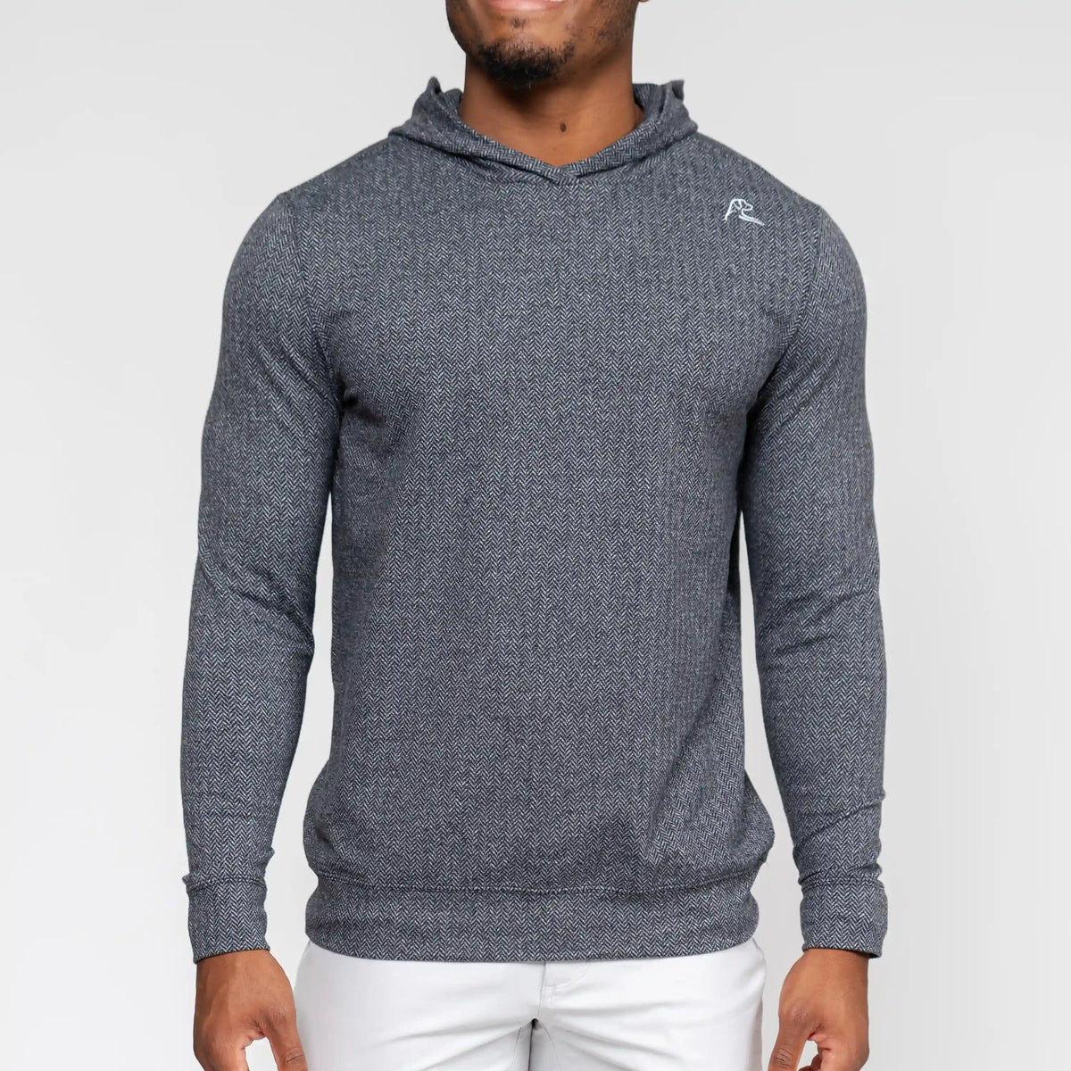 Hesi Performance Hoodie | Herringbone Jacquard - Black/White