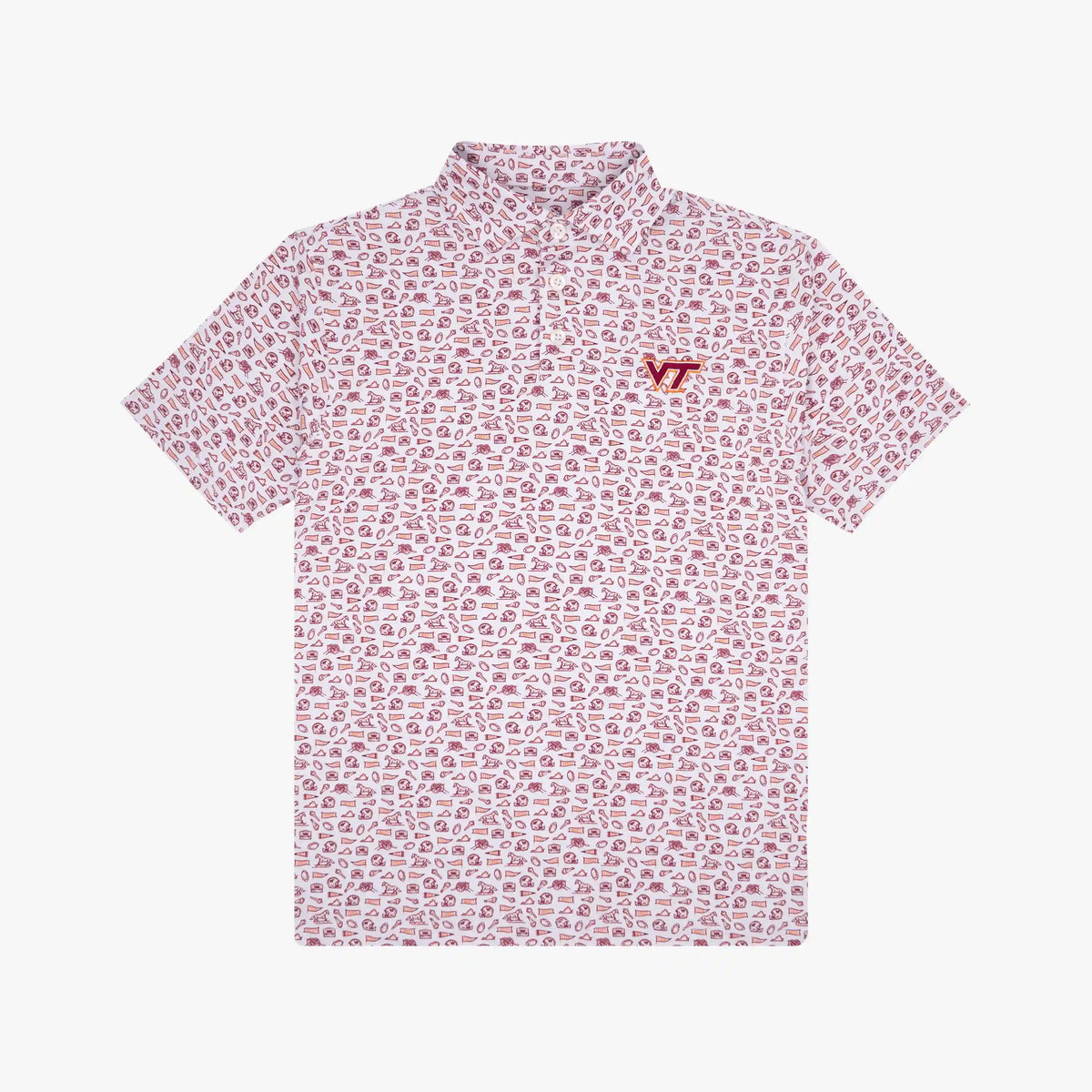 The Youth Virginia Tech Gameday 2.0 | Collegiate Polo | The Virginia Tech Gameday 2.0 - White/Dark Maroon - 1