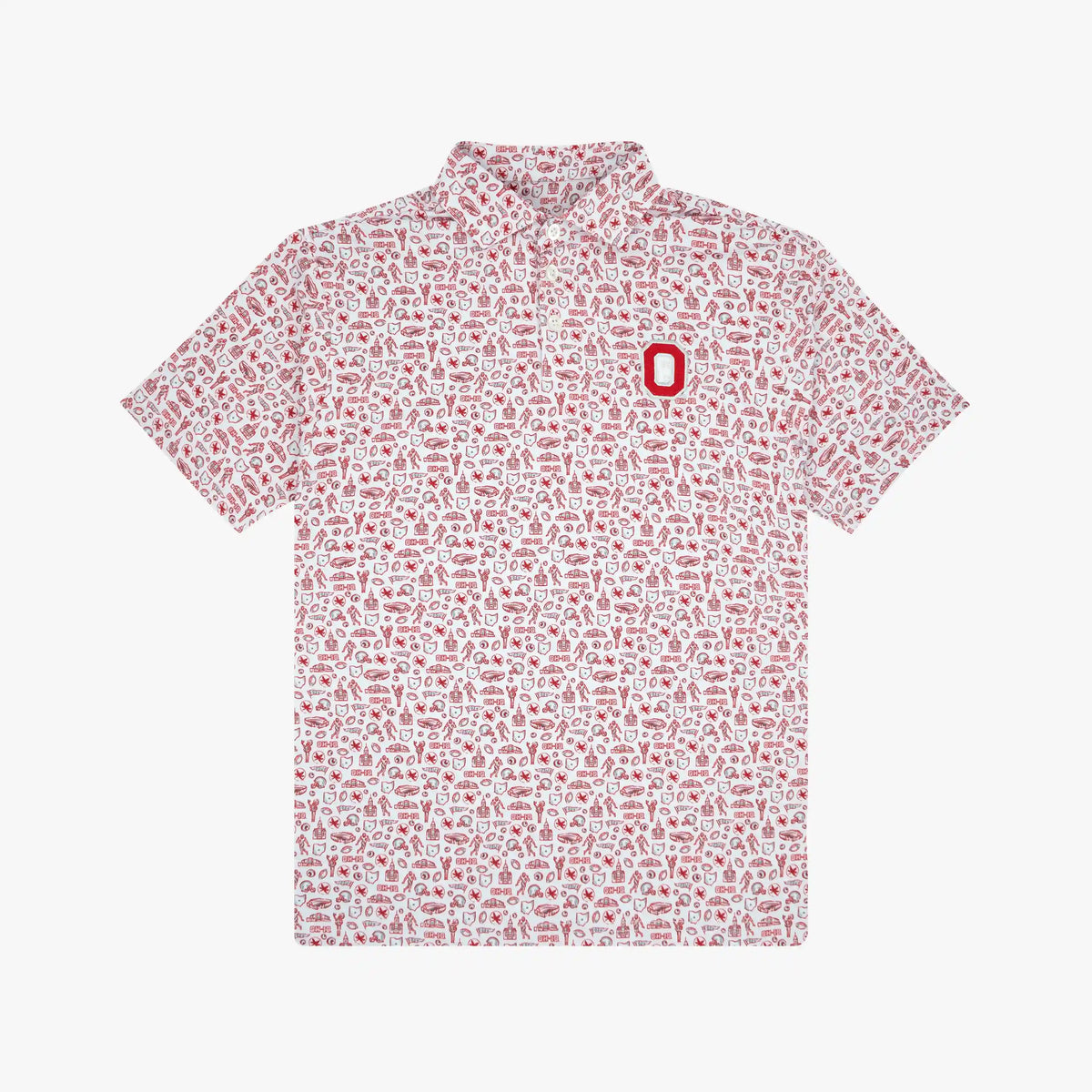 The Youth Ohio State College Town | Collegiate Polo | The Ohio State College Town - White/Roar Red - 1