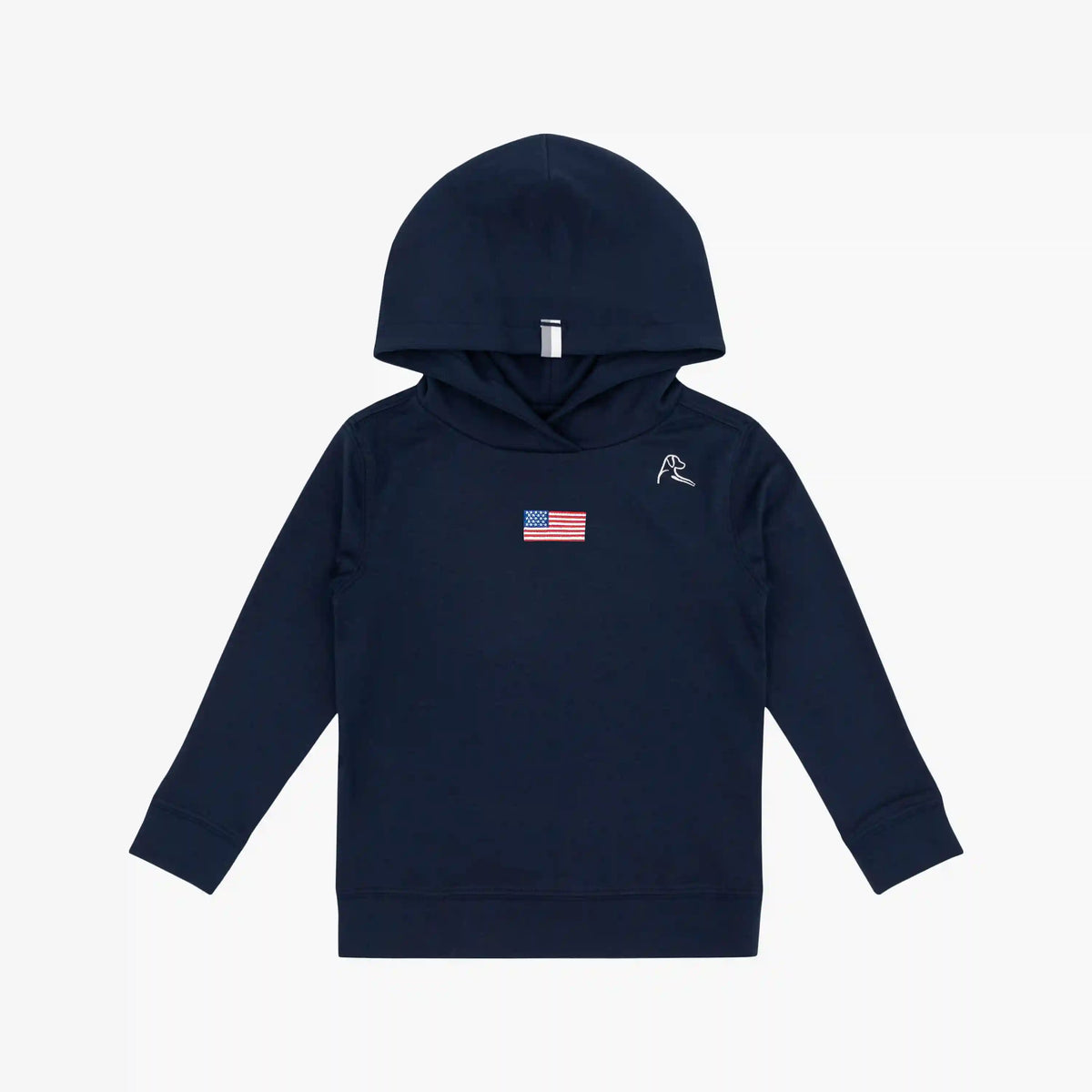 Lil' Hesi Performance Hoodie | Solid - Fleet Navy - USA FLAG 3