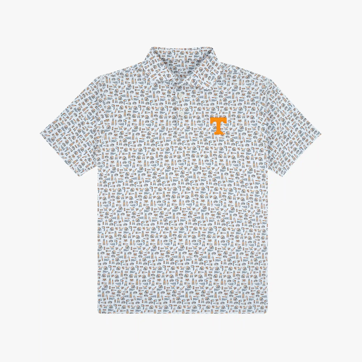 The Youth Tennessee Gameday 2.0 | Collegiate Polo | The Tennessee Gameday 2.0 - White/Charcoal Grey - 1