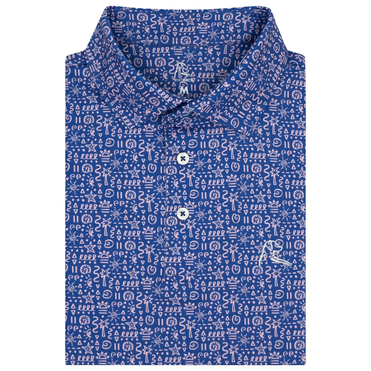 The Sandscript 2.0 | Performance Polo | The Sandscript 2.0 - Bunker Blue/Lotus Pink