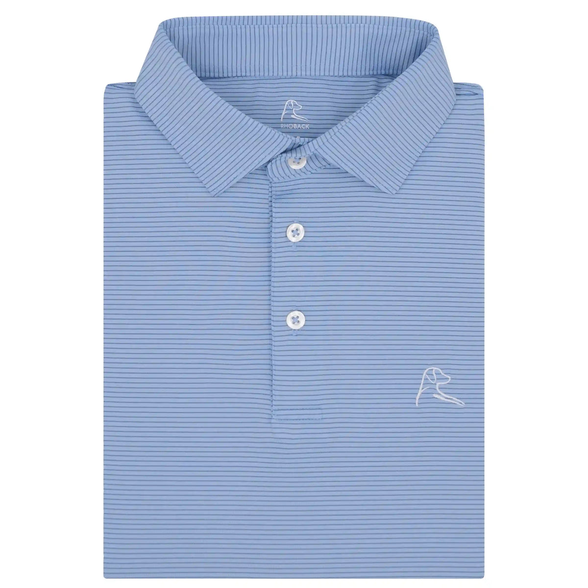The Shell Stripe | Performance Polo | The Shell Stripe - Oxford Blue/Coastal Blue