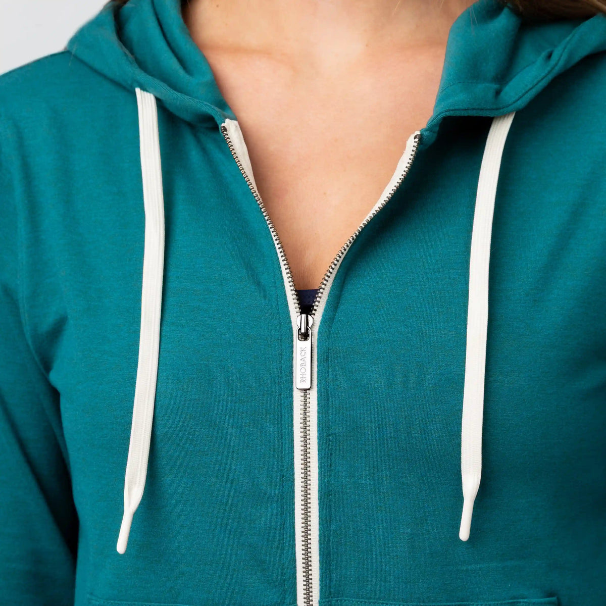 Tempo Full-Zip Hoodie | Solid - Midnight Green