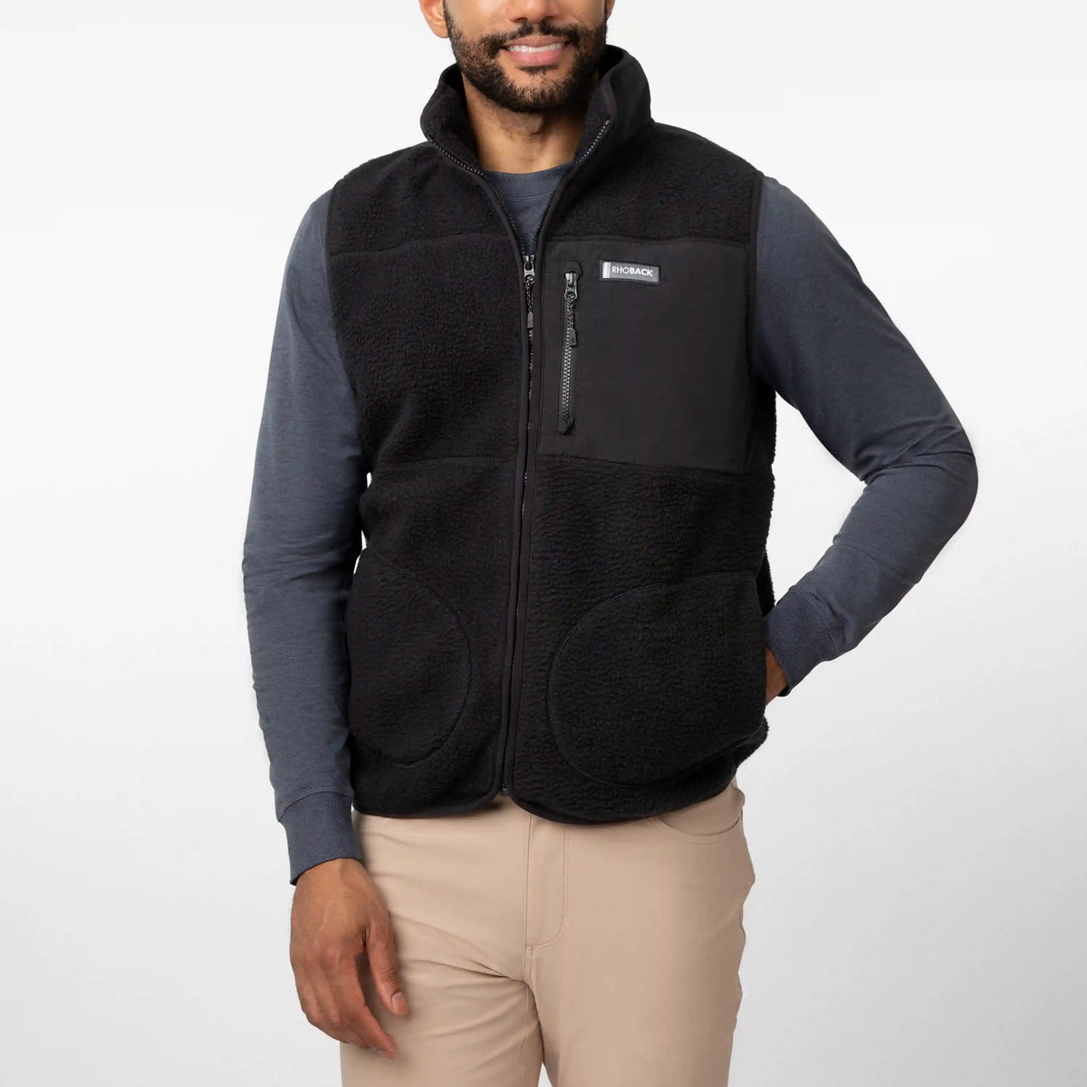 Summit Crest Full-Zip Vest | Solid - Midnight Black