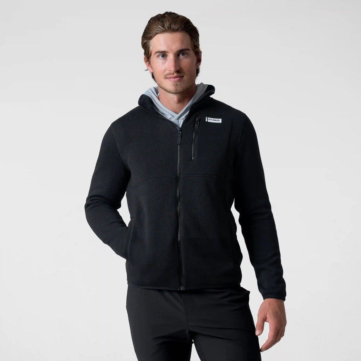 Peak Sweater Fleece Jacket | Solid - Midnight Black