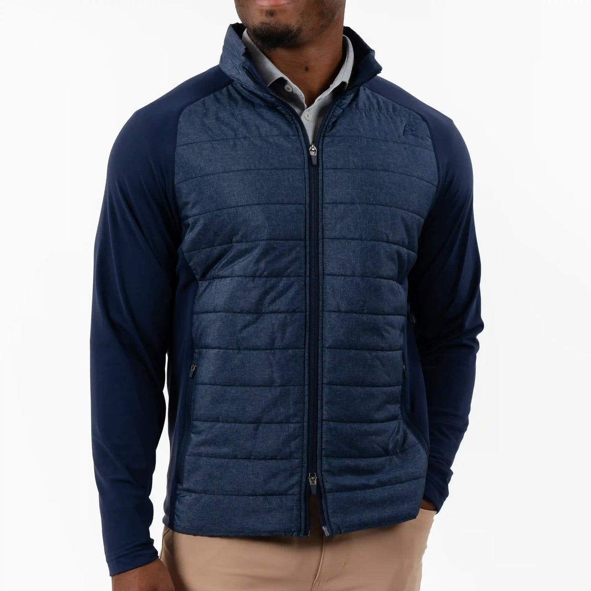 Fulton Hybrid Jacket | Heather - Fleet Navy/White