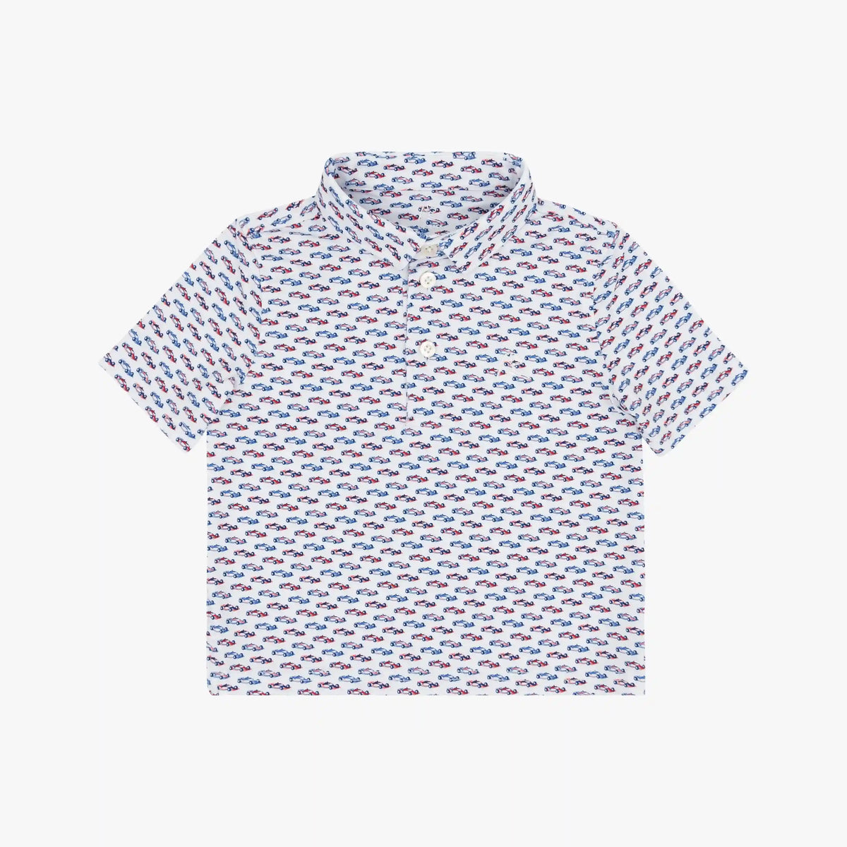 The Lil' Real Fast, Real Left | Performance Polo | The Real Fast, Real Left - White/Classic Red - USA