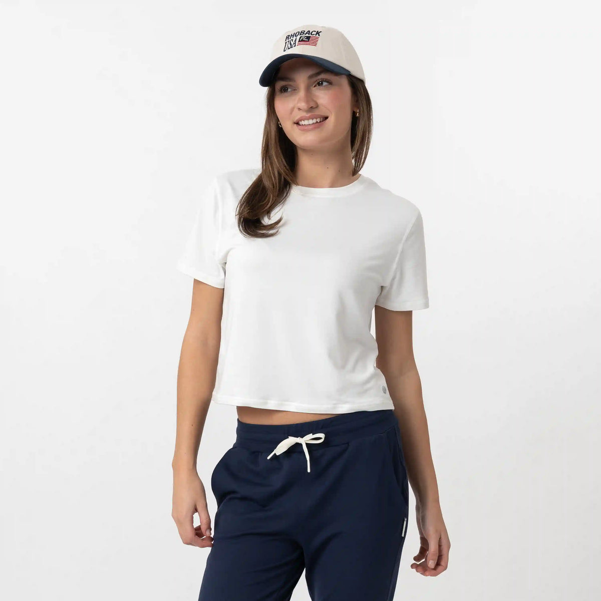 Drift Performance Crop Tee | Solid - White