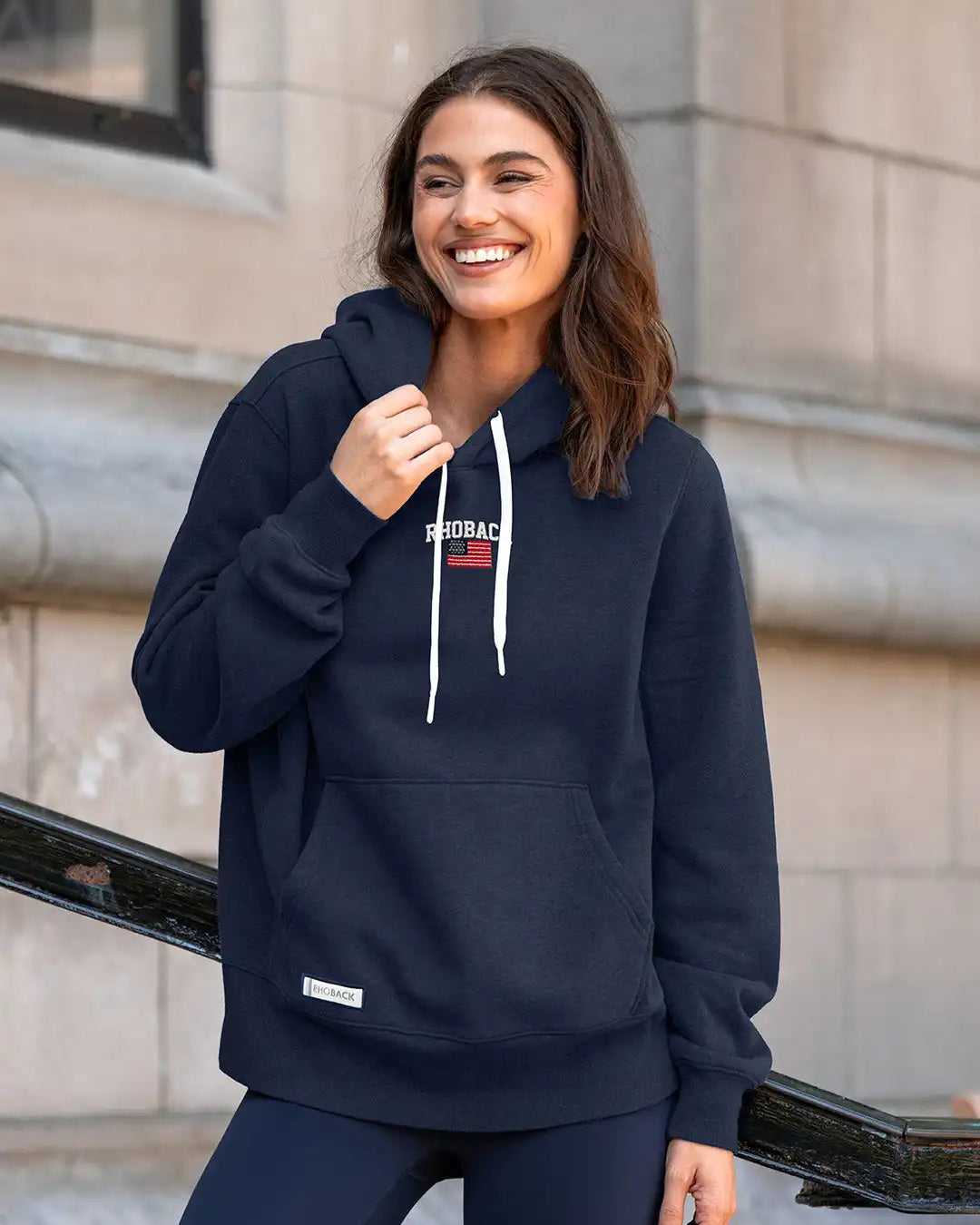 Ready Hoodie | Heather - Indigo Blue - RBUSA ARCH 2 WHITE (Women's)