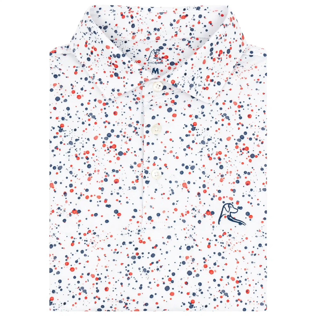 The Bootleg Splatter | Performance Polo | The Bootleg Splatter - White/Classic Red - USA