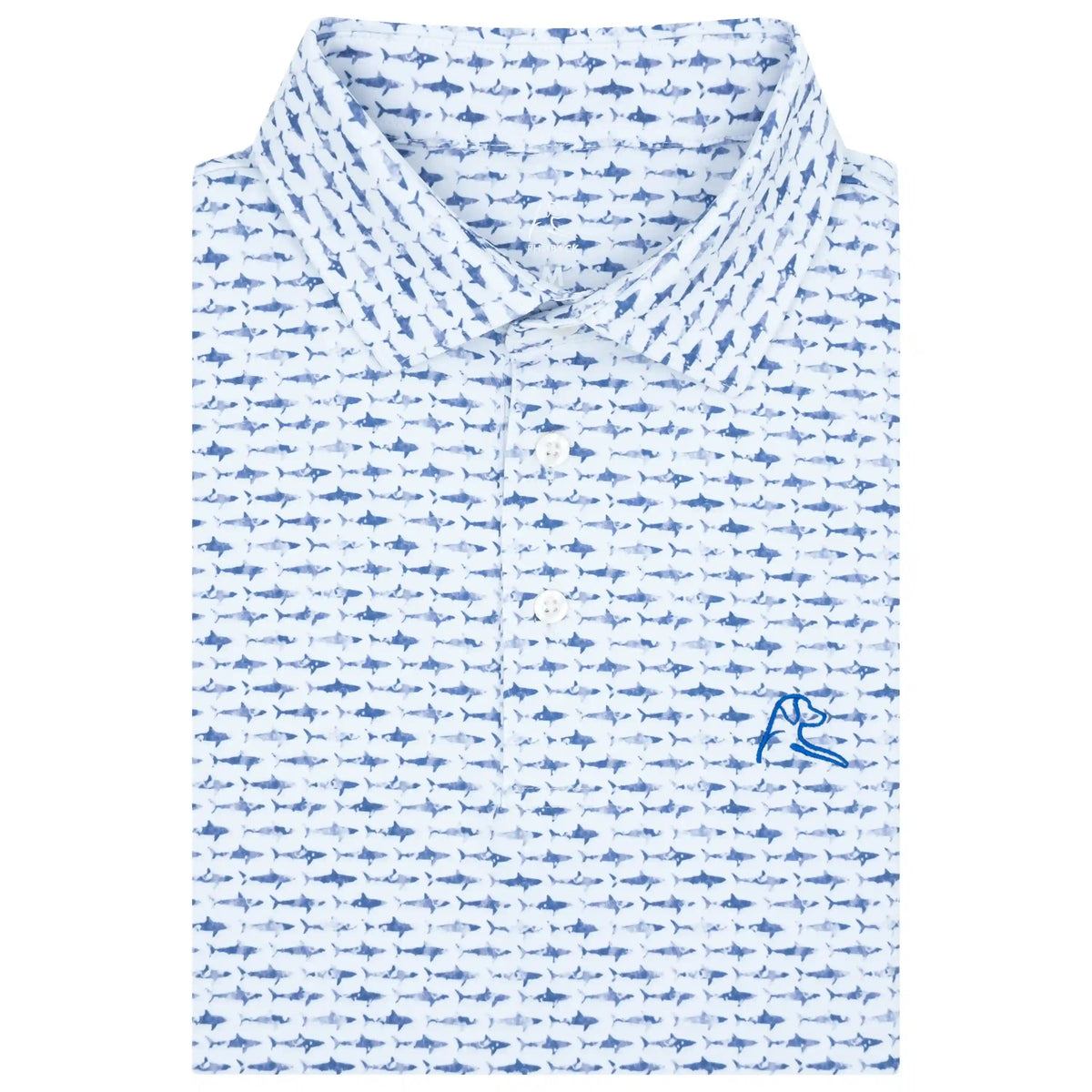 The Shark | Performance Polo | The Shark - White/Lavender Blue