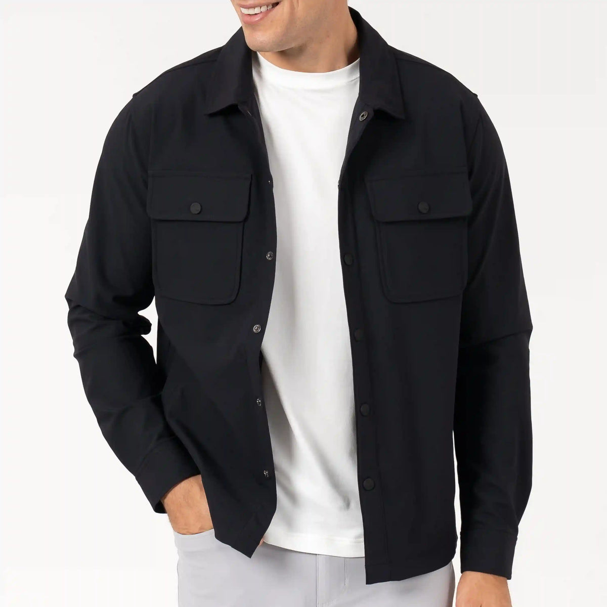 Delta Shirt Jacket | Solid - Midnight Black