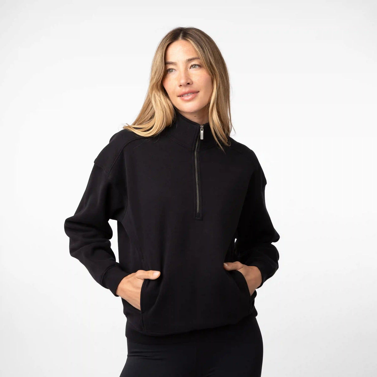 Serenity Half-Zip | Solid - Midnight Black