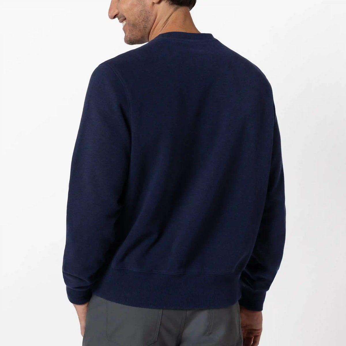 Ready Crewneck | Heather - Indigo Blue - RBUSA ARCH 1 WHITE