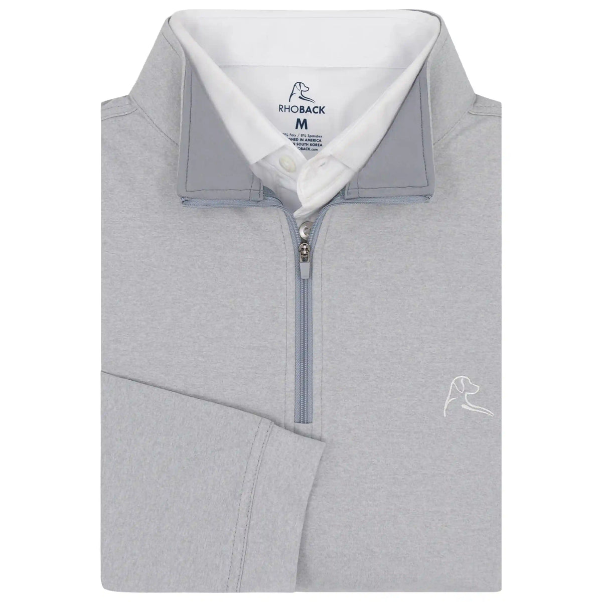 Heather Performance Q-Zip | Heather - Stainless Steel/White