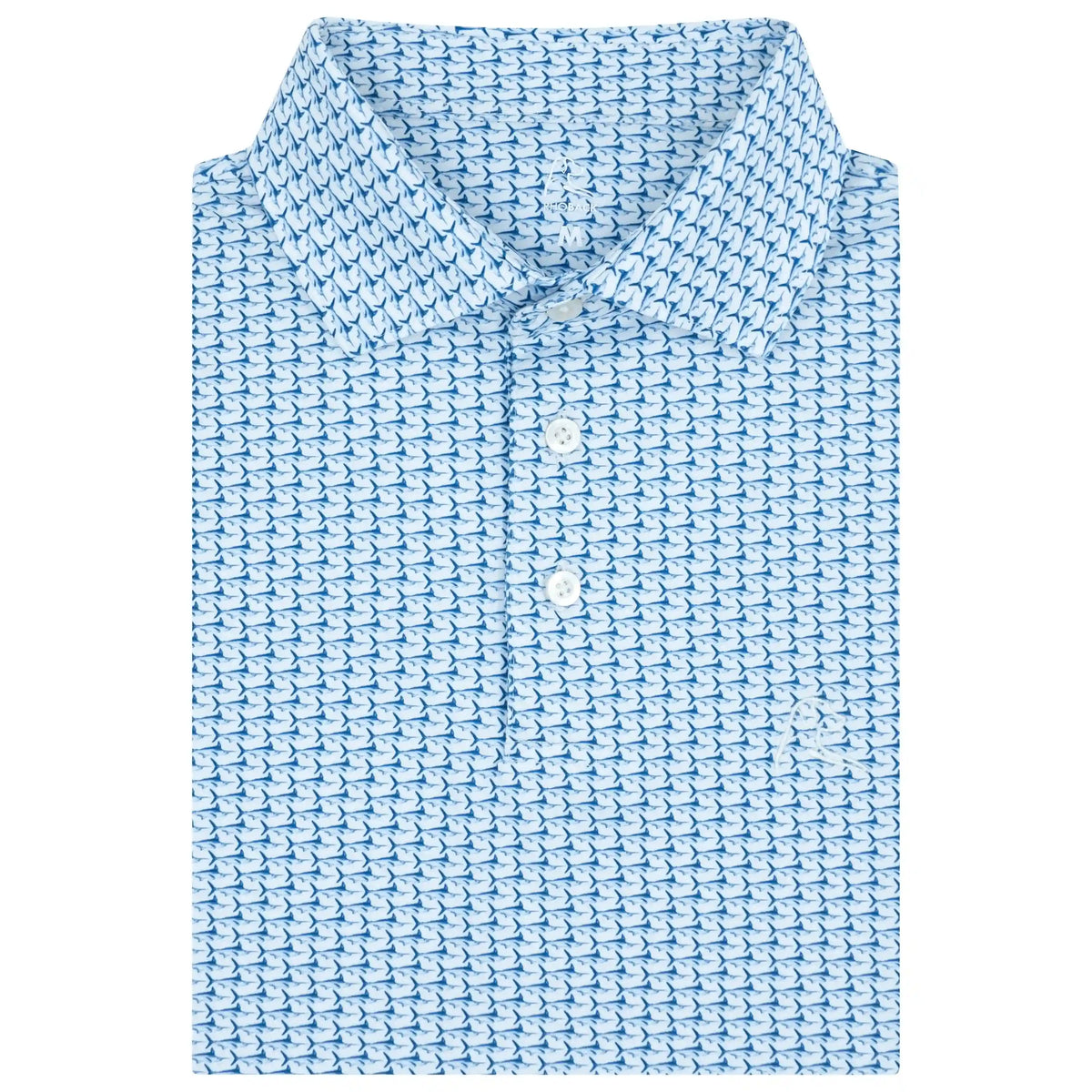 The Marlin | Performance Polo | The Marlin - White/Marine Blue