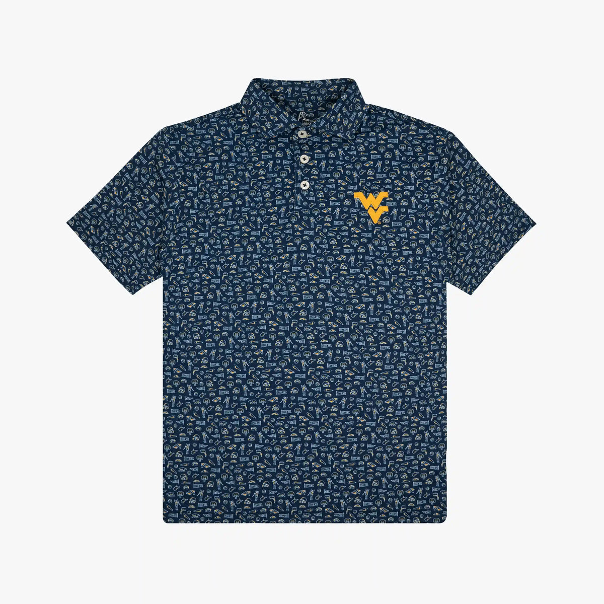 The Youth West Virginia Gameday 2.0 | Collegiate Polo | The West Virginia Gameday 2.0 - Indigo Blue/White - 1