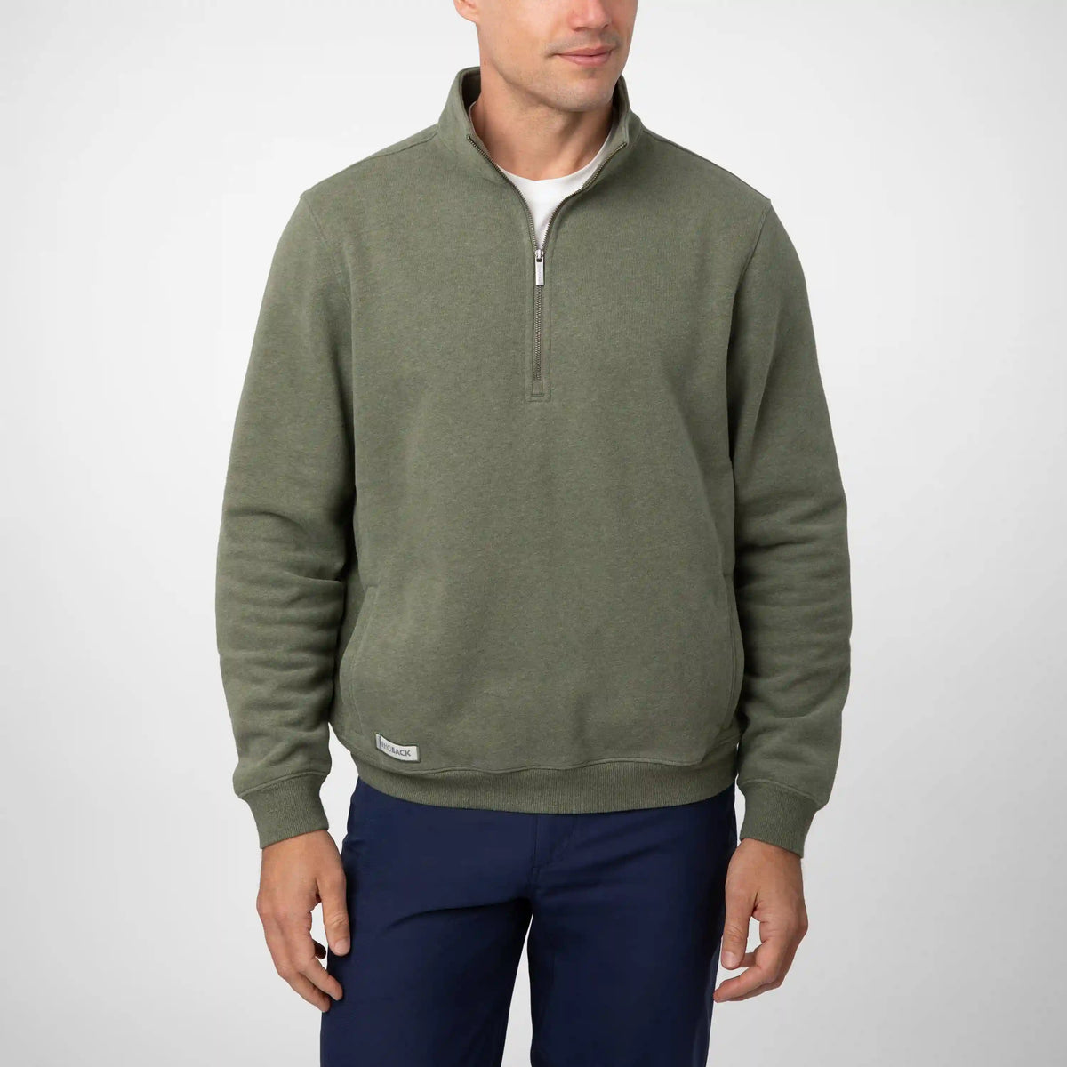 Ready Half-Zip | Heather - Moss Green