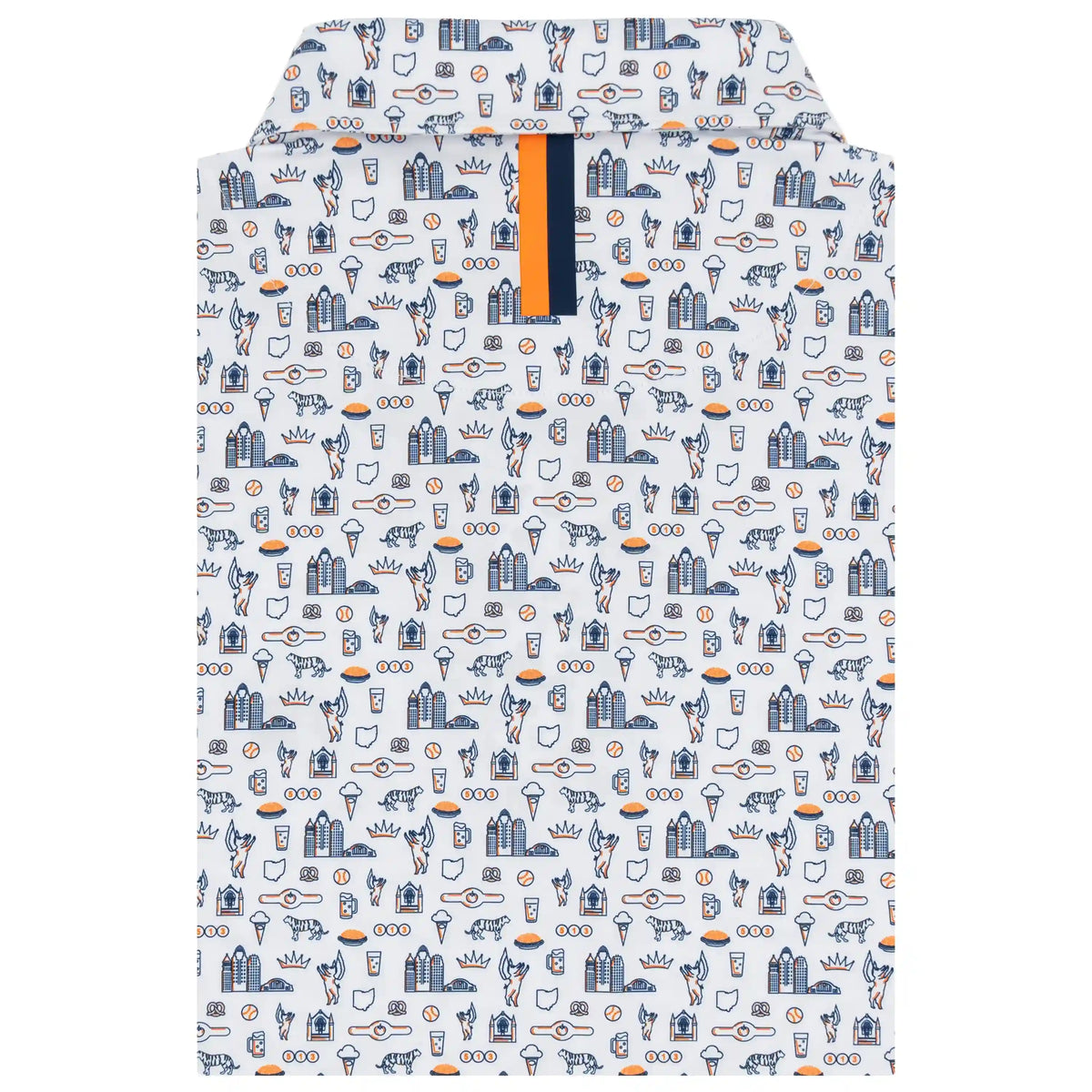 The Cincy | Performance Polo | The Cincy - White/Citrus Orange