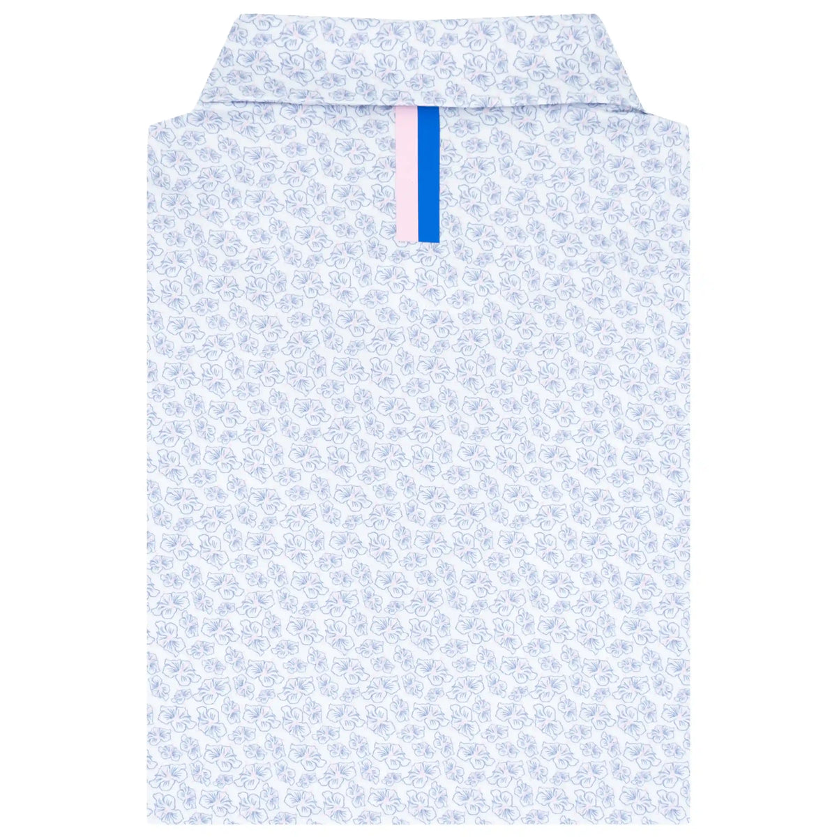 The Island Blossom | Performance Polo | The Island Blossom - White/Bunker Blue