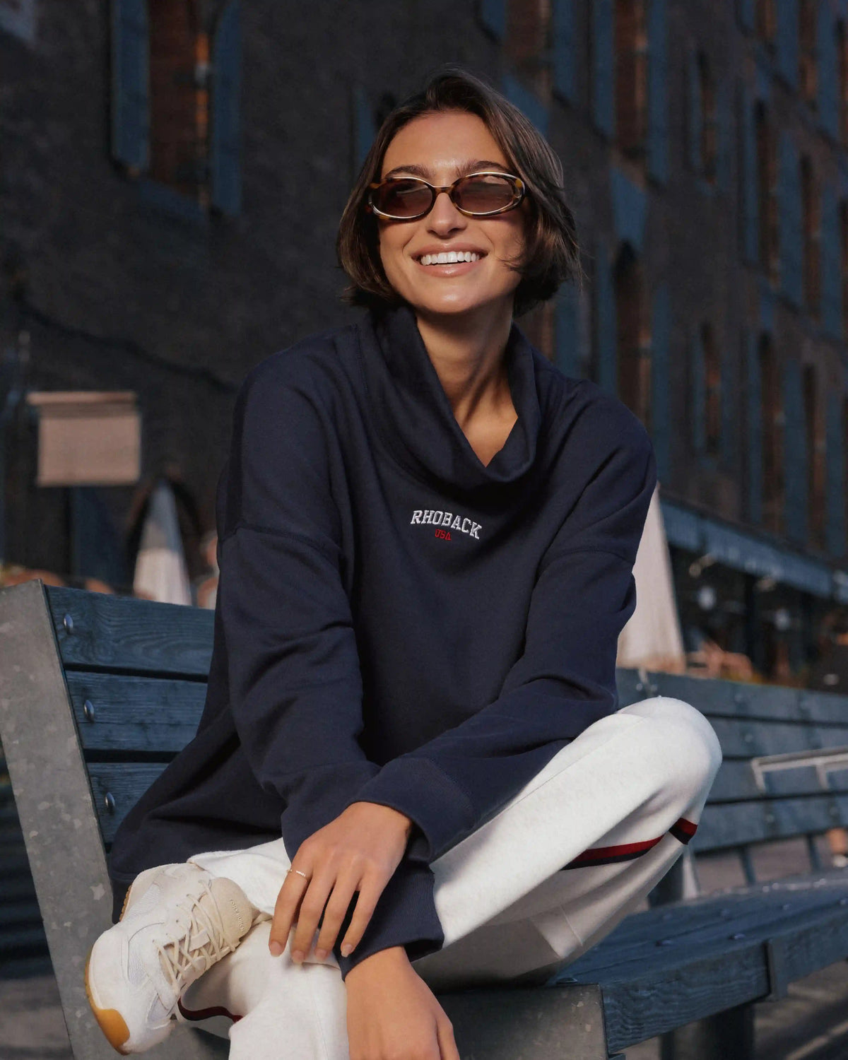 Bedford Oversized Mockneck | Solid - Fleet Navy - Rhoback Legacy