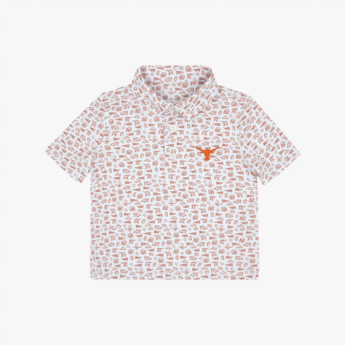 The Lil' Texas Gameday 2.0 | Collegiate Polo | The Texas Gameday 2.0 - White/Rust Orange - 1
