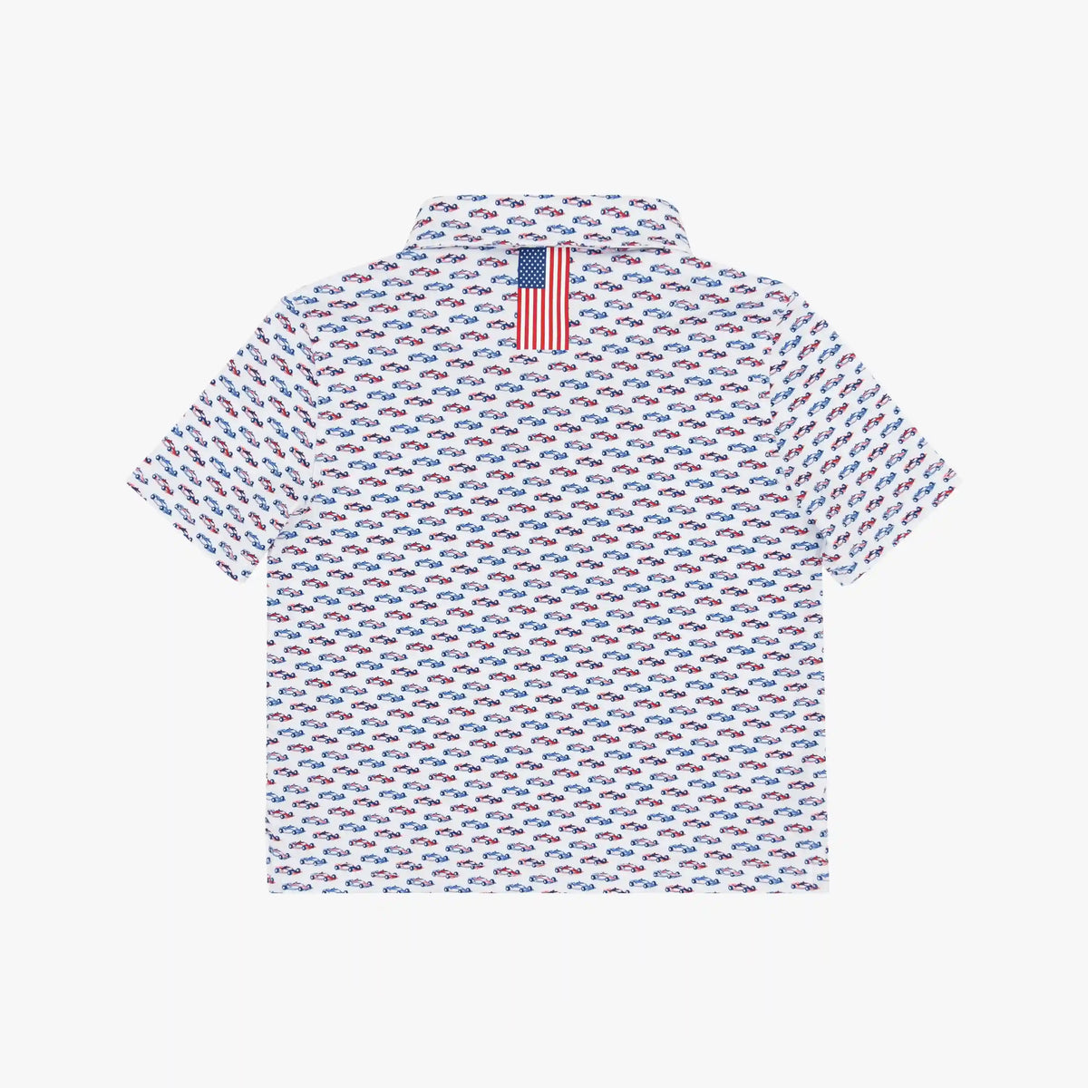 The Lil' Real Fast, Real Left | Performance Polo | The Real Fast, Real Left - White/Classic Red - USA