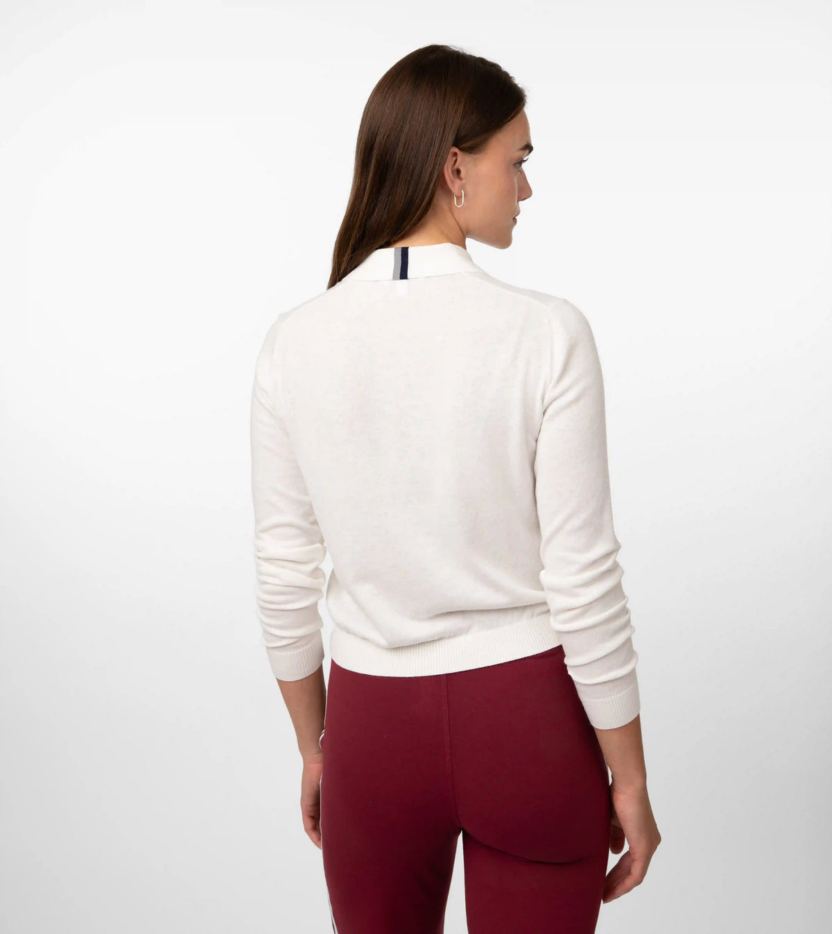 Harbor Long Sleeve Sweater Polo | Solid - Ivory