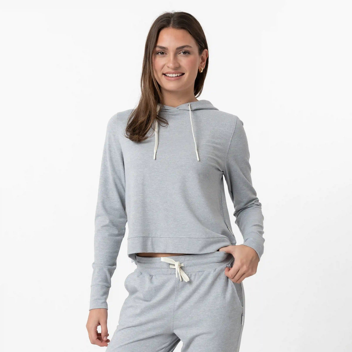 Tempo Performance Hoodie | Heather - Stainless Steel/White