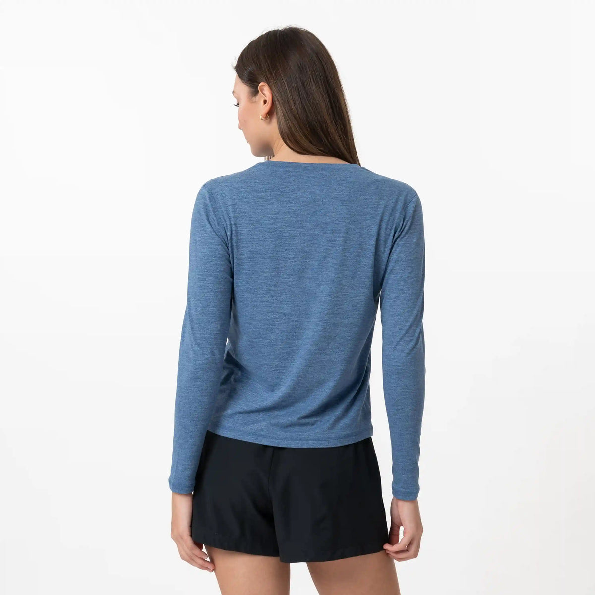 Drift Performance Long Sleeve Tee | Heather - Coastal Blue/Potomac Blue